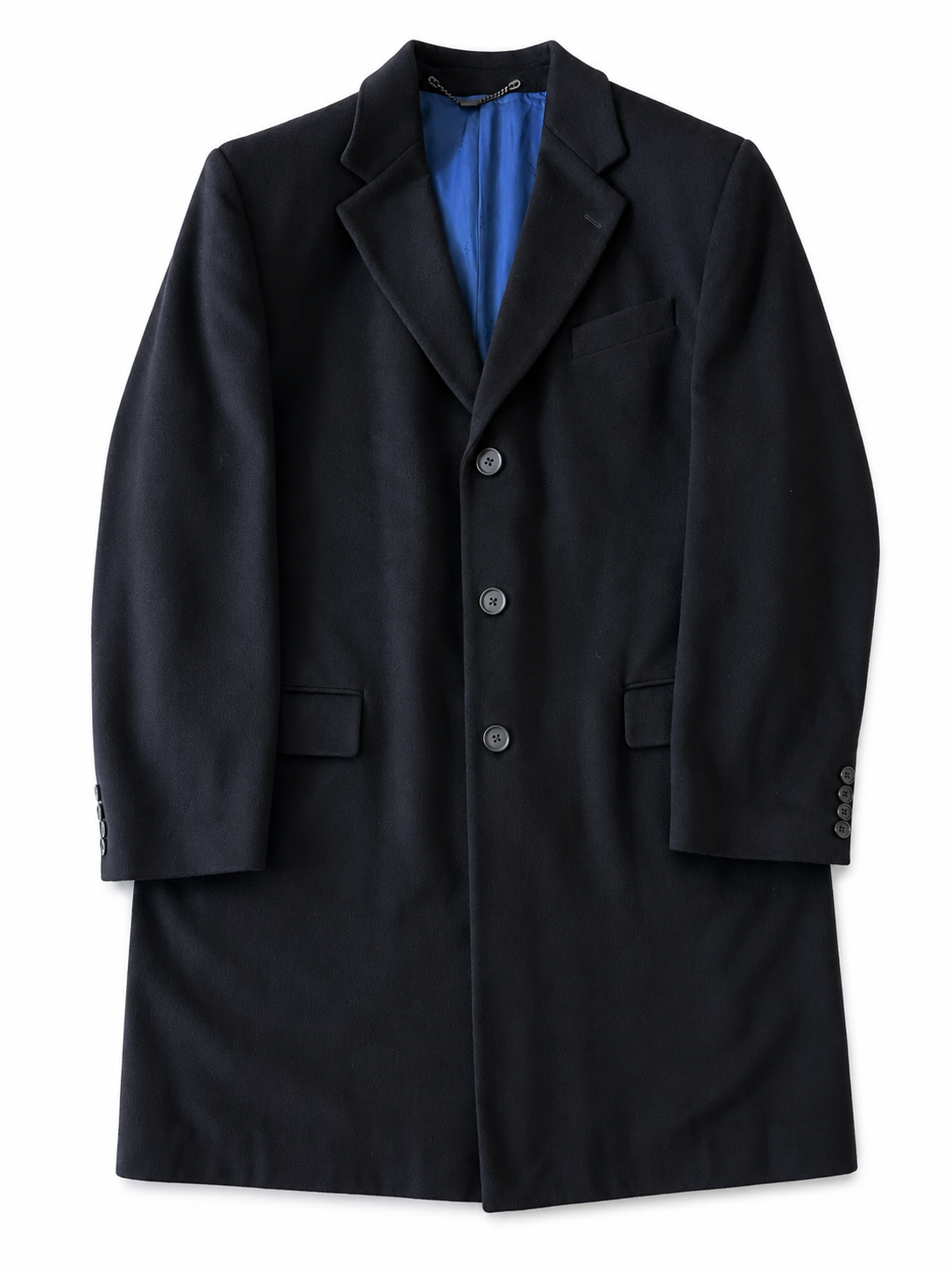 00's Charles Tyrwhitt Navy Wool & Cashmere Coat