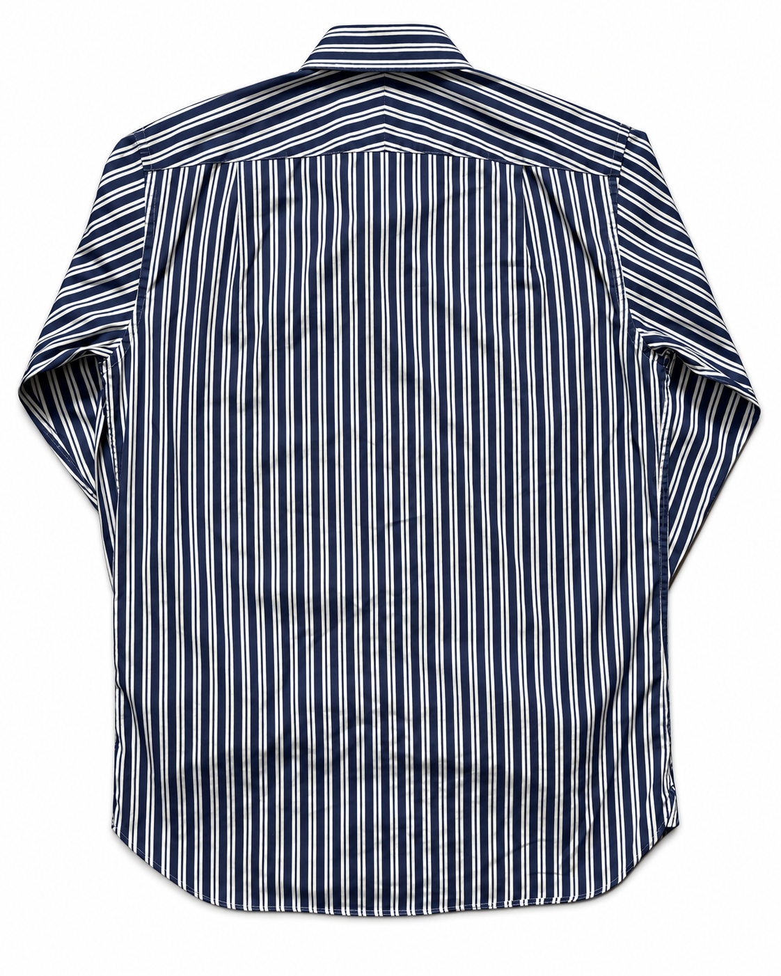 00's M&S Navy Striped Shirt - 16"