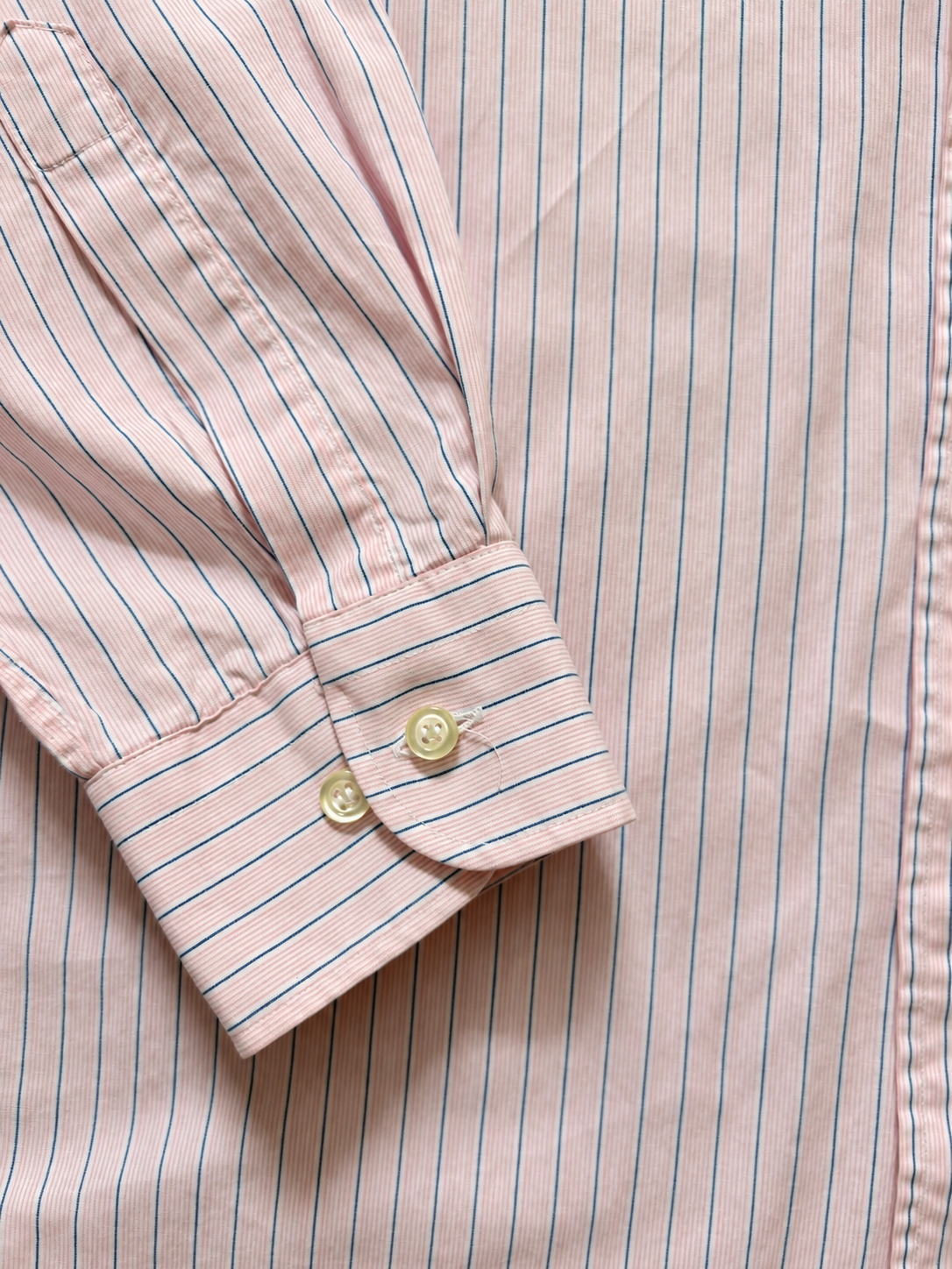 80's St Michael's Pink Striped Shirt - 15.5"