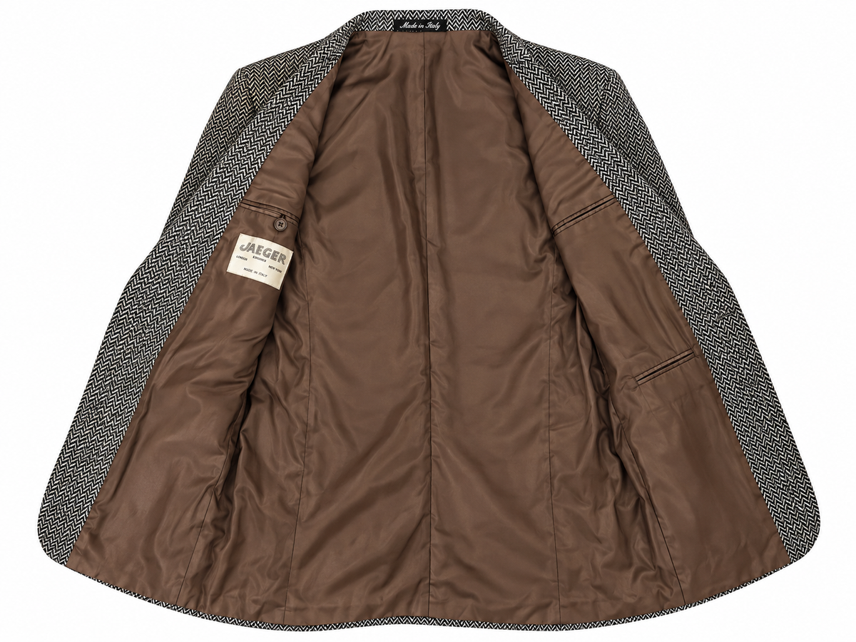 80's Jaeger Herringbone Wool Jacket - 40