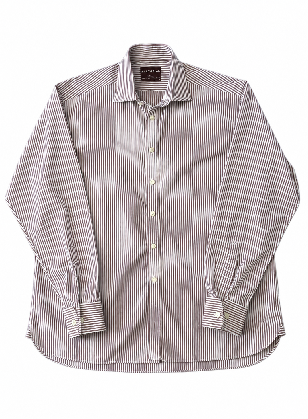00's Timothy Everest M&S Classic Cut Burgundy Stripe Shirt - 17"