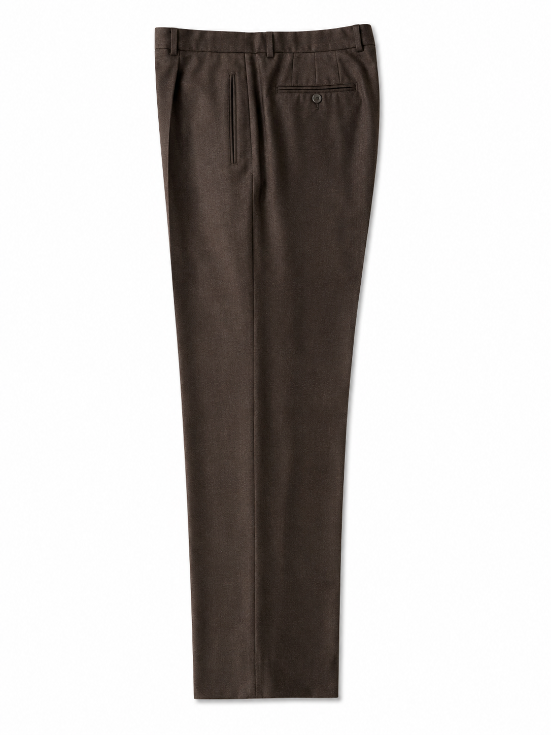 Vtg. Brown Tailored Single Pleat Trousers, Italian - 36"