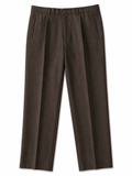 Vtg. Brown Tailored Single Pleat Trousers, Italian - 36"
