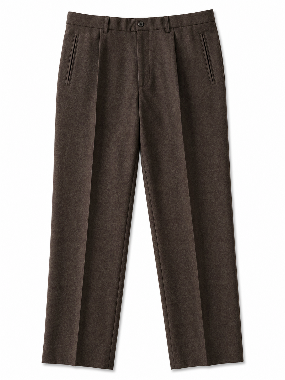 Vtg. Brown Tailored Single Pleat Trousers, Italian - 36"
