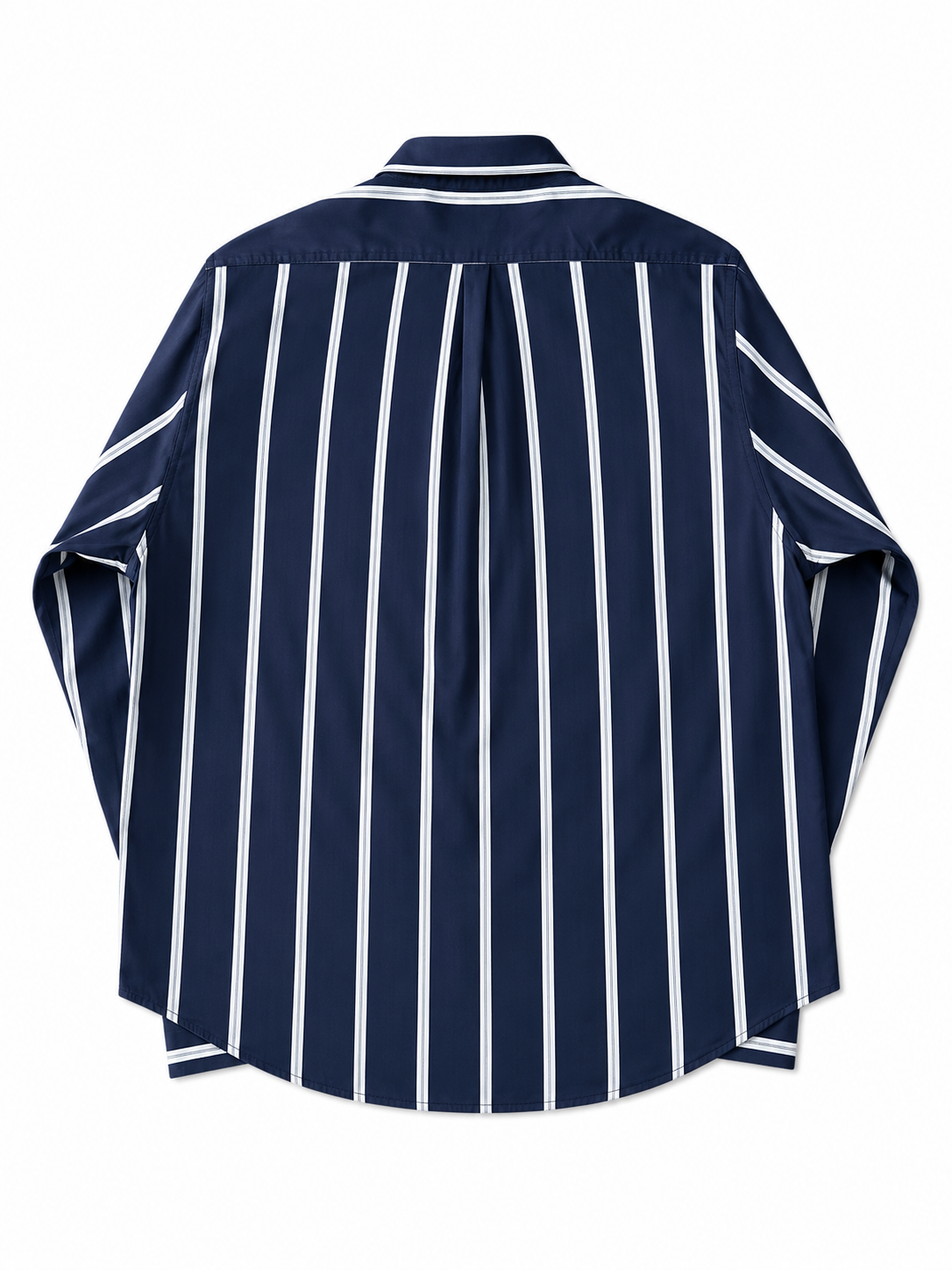 80's/90's Yves Saint Laurent Navy Stripe Cotton Shirt - XXL