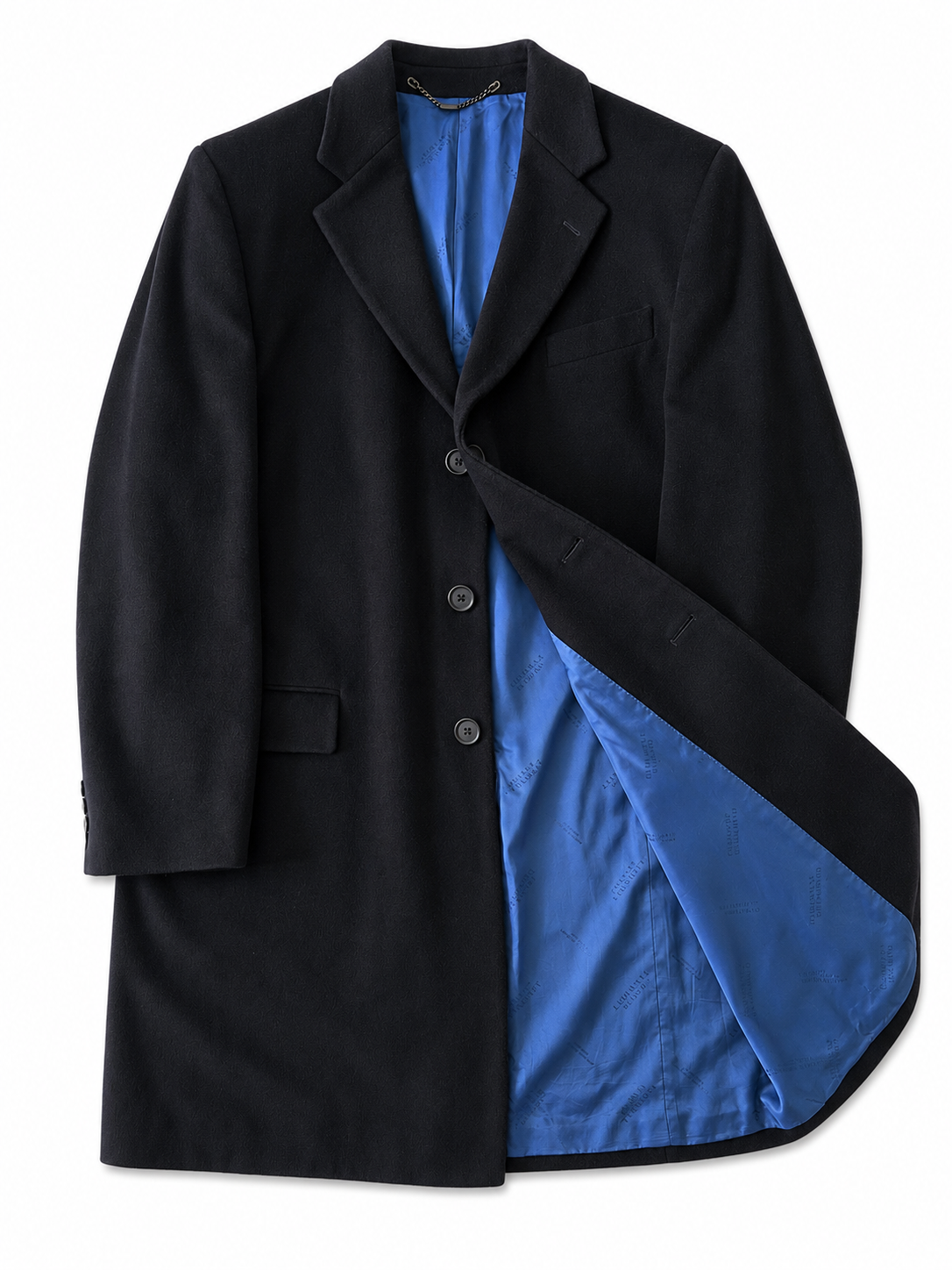 00's Charles Tyrwhitt Navy Wool & Cashmere Coat