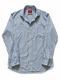90's/00's M&S Blue Stripe Shirt - 15.5"