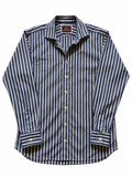 00's M&S Navy Striped Shirt - 16"