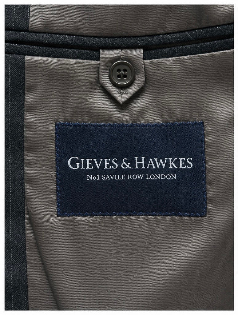 00's Gieves & Hawkes Grey Pinstripe Suit Size 42