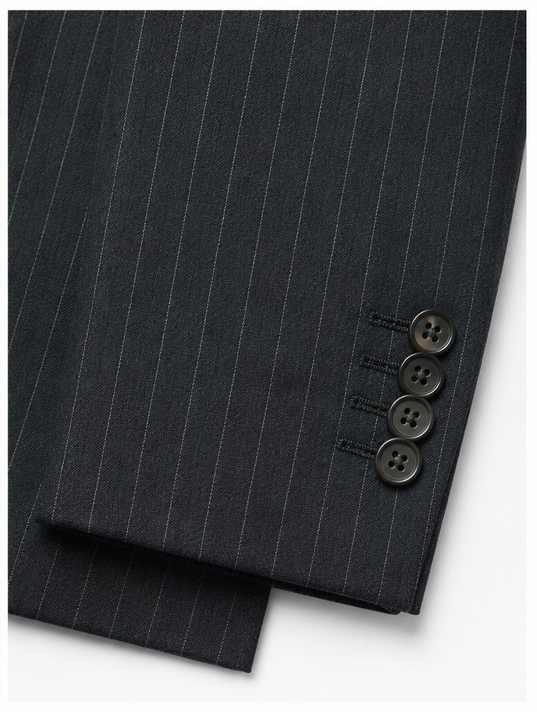 00's Gieves & Hawkes Grey Pinstripe Suit Size 42