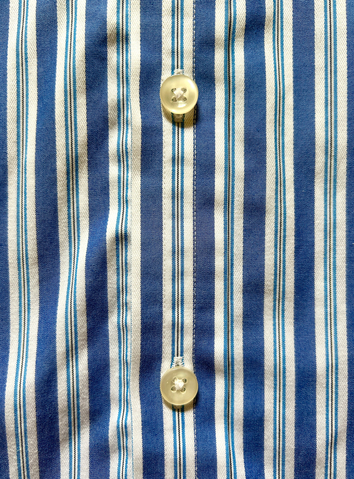 90's/00's M&S Blue Stripe Shirt - 15.5"