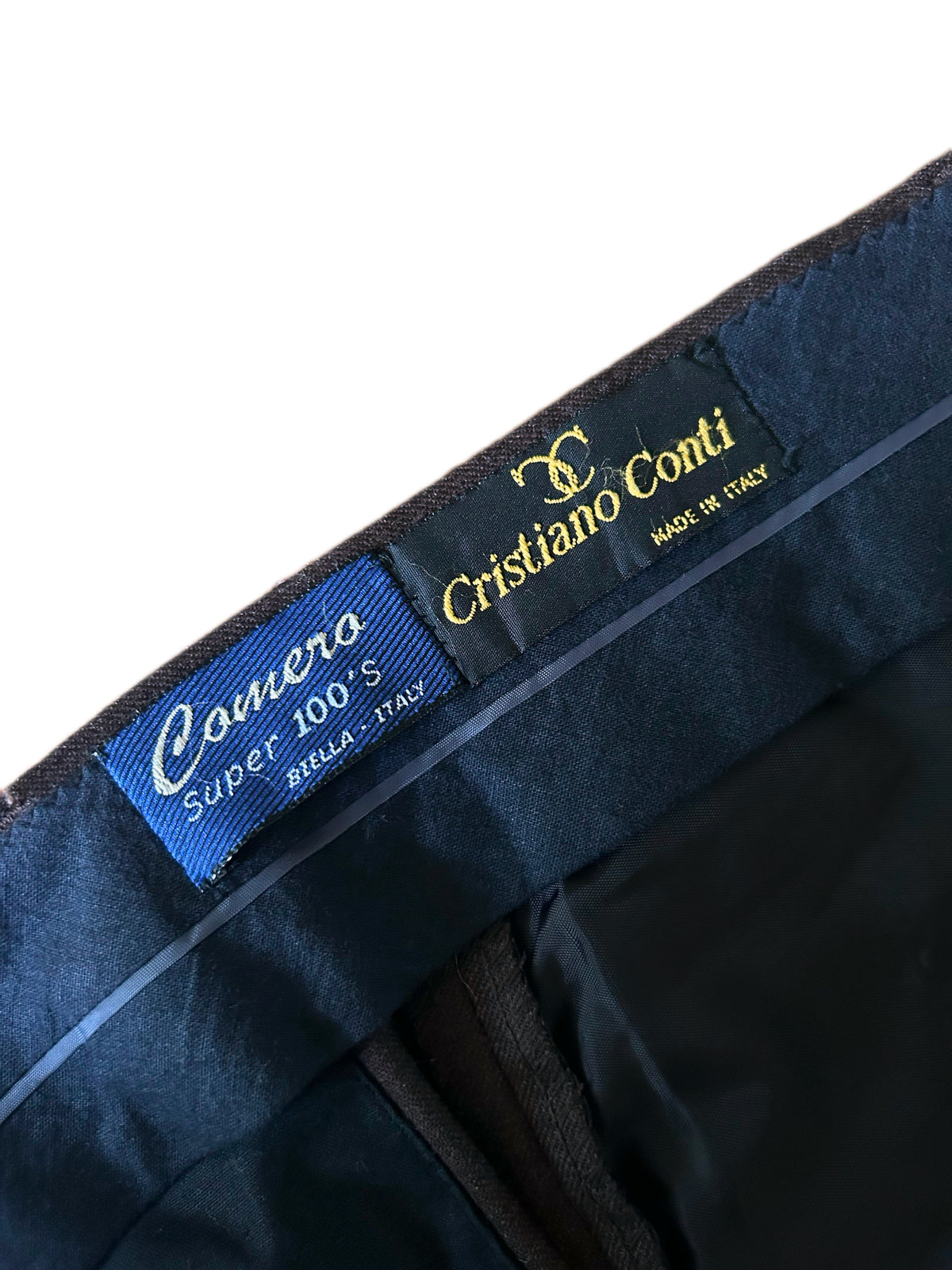 Vtg. Brown Tailored Single Pleat Trousers, Italian - 36"