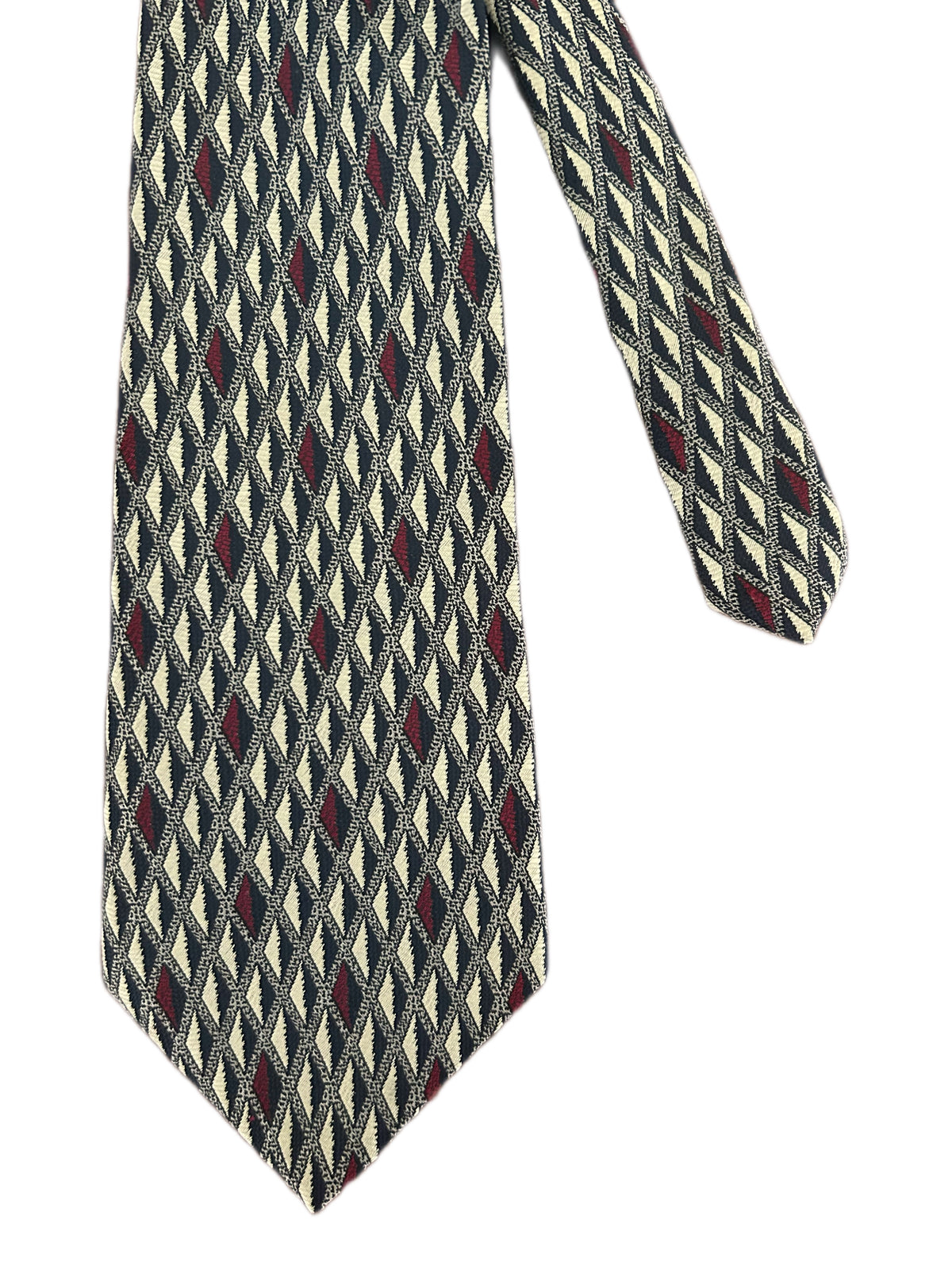 Medallion Print Tie, Red, Black, Gold.